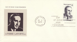 5131) History Postmark Cancel Block Politics Laporte Canada FDC - Brieven En Documenten