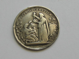 Petite Médaille De Mariage En Argent  - Mariage Chrétien    **** ACHAT IMMEDIAT *** - Firma's