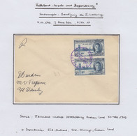 Falkland Islands Dependencies 1947 End WWII 2v On Cover Ca Grahamland 28 MAR 1947 (BO157) - Géorgie Du Sud