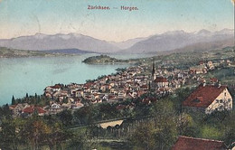 CPA HORGEN- TOWN PANORAMA, MOUNTAINS, LAKE ZURICH - Horgen