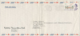 Bahamas Air Mail Cover Sent To England Nassau 9-5-1966 Single Franked (bended Cover) - 1963-1973 Ministerial Government
