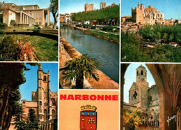 NARBONNE Palais Du Travail, Vue Générale, Cathédrale, Canal Robine, Abbaye    (recto-verso) 11 Aude - Narbonne