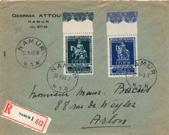 1943 RECOMMANDE  NAMUR  NAAR ARLON      ZIE  AFBEELDINGEN - Lettres & Documents