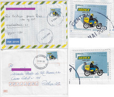 Brazil 2010/2015 2 Shipped Cover With Stamp RHM-848 And 852 Express Shipment Sedex Motorcycle Transport Helmet - Storia Postale