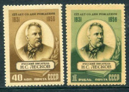 SOVIET UNION 1956 Leskov Birth Anniversary MNH / **  Michel 1843-44 - Neufs