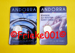 Andorra - 2x 2 Euro 2021 Comm In Blister.(La Nostra En Meritxell) - Andorra