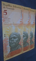VENEZUELA,  P 89ar + 89cr , 5 Bolivares , 2007 + 2008 ,  UNC  Neuf , 4 Notes , REPLACEMENT - Venezuela