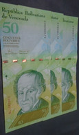 VENEZUELA,  P 92c, 50 Bolivares , 2008  ,  UNC  Neuf , 3 Notes , 50% Discount - Venezuela