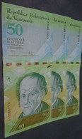 VENEZUELA,  P 92d, 50 Bolivares , 2009  ,  UNC  Neuf , 3 Notes - Venezuela