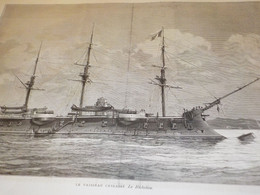 GRAVURE LE VAISSEAU CUIRASSE LE RICHELIEU  1881 - Bateaux