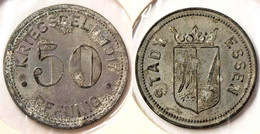 Essen 50 Pfennig 1917 Kriegsgeld Notgeld Zink Funk 123.1   (n775 - Andere & Zonder Classificatie