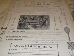 ANCIENNE PUBLICITE MAISON DE JEU ATHLETIQUE WILLIAMS 1902 - Leichtathletik