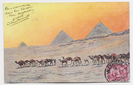EGYPTE 5M CARTE MAXIMUM CAR MAX PYRAMIDS ALEXANDRIA 1908 - 1866-1914 Khédivat D'Égypte