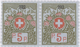 Schweiz Portofreiheit Zu#4A Paar Postfrisch 5 Rp. Kl#222 Allgemeine Krankenpflege Basel - Vrijstelling Van Portkosten