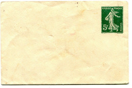 Env. Neuve Semeuse Verte 5 C. Au Verso N° 146 - Umschläge Mit Aufdruck (vor 1995)