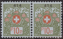 Schweiz Portofreiheit Zu#9 Paar Postfrisch 10 Rp. GR#414 Maison De Sante Cantonal Bellelay (2000Stk 10Rp) - Franchise