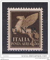 R.S.I.:  1944  G.N.R.  ALLEGORIA  P.A. -  50 C. BRUNO  N. -  SASS. 118 - Luchtpost