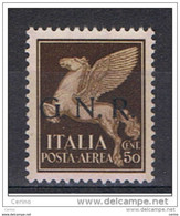 R.S.I.:  1944  G.N.R.  ALLEGORIA  P.A. -  50 C. BRUNO  N. -  SASS. 118 - Poste Aérienne