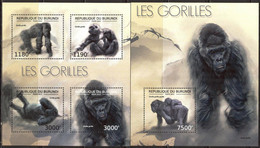 Burundi 2012 Monkeys Gorillas Sheet + S/S MNH - 2010-2019:  Nuevos