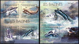 Burundi 2012 Marine Life Whales Sheet + S/S MNH - 2010-2019:  Nuevos