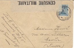 1917- Enveloppe Affr. 25 C Oblit. Cad Militaire Avec Censure Bande 106 - Esercito Belga