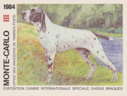 Année 1984 - Plaquette émise Pour L'émission Du Timbre N°1425 - Exposition Canine Internationale Spéciale Chiens Braques - Storia Postale