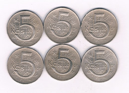 5 KORUN  6X   TSJECHOSLOWAKIJE /15756/ - Czechoslovakia