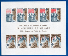 Monaco: EUROPA Bloc Feuillet  N° 22 A /FORTERESSE Neuf Sans Charniere /MNH/** LUXE NON DENTELE  SUPERBE Cote  350  Euros - Variétés