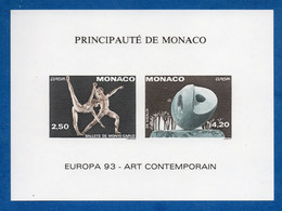 MONACO BLOC FEUILLET SPECIAL N° 20a EUROPA  93 NON  DENTELE ART CONTEMPORAIN  DANSE SCULPTURE 1993 NEUF** LUXE - Variétés