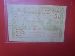 NOUMEA (Trésorerie) 5 Francs 1943 Circuler (L.7) - Nouméa (New Caledonia 1873-1985)