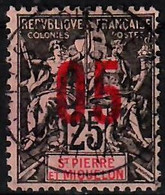 1912 Allégorie Surchargé  05 Sur 25 C. YT 98 / Sc 114 / Mi 94I Oblitéré / Used / Gestempelt [mu] - Gebruikt