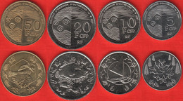French Pacific Territories Set Of 4 Coins: 5 - 50 Francs 2021 UNC - French Polynesia