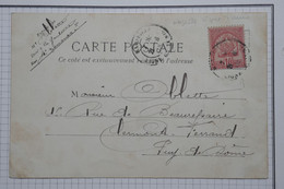 BA14  REGENCE DE TUNIS BELLE CARTE   1903 +++ LA GOULETTE  POUR CLERMONT FERRAND+ FRANCE  +10C + + AFFRANCH. INTERESSANT - Covers & Documents