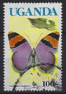 Uganda 1990-91  Butterflies  100'- (o) Mi.840 II  (Dated 1991) - Uganda (1962-...)