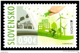 Slovaquie 2016  EUROPA Les 2 Timbres Dentelé Et Auto Adhésif Pensons Vert - Nuevos