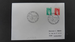 LETTRE TP SABINE 1,00 + 0,20 OBL.4 JUIN 1978 67 STRASBOURG ENTZHEIM BA 124 PORTES OUVERTES - Military Airmail