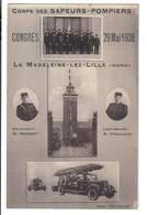 La Madeleine Lez Lille Sapeurs Pompiers Congrès 29 Mai 1938 Adjudant Robert Lieutenant Halluin - La Madeleine