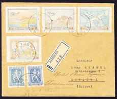 1927 R-Brief Mit Flugpost Serie 1926 Und Zusatzfrankatur Aus Athen Nach Zürich, Weitergeleitet Nach Montana, Wallis - Storia Postale