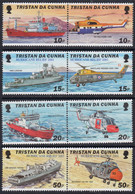 Tristan Da Cunha 2000 Helicopters & Ships Set Of 8, 4 Pairs, MNH, SG 688/95 - Tristan Da Cunha