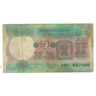 Billet, Inde, 5 Rupees, KM:80f, TB - India