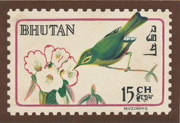 Bhutan: 1968, 15Ch. Domestic Birds, Artist`s Hand Painted Essay Of The Final Des - Bhoutan