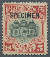 China: 1923, 5 $ Hall Of Classics Red And Green-black With SPECIMEN Overprint Fi - Covers & Documents