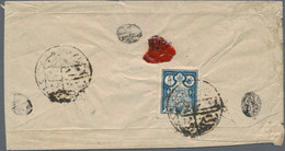 Iran: 1891, Lion 5ch. Blue Single Franking On Reverse Of Domestic Cover From DJA - Iran