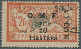 Syria: 1921, Air Mail Overprint, Complete Set Of Three, Top Values Signed Brun, - Syrië