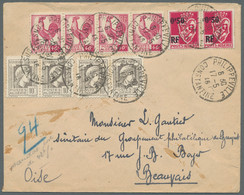 Algeria: 1946, 17.5., Brief Aus PHILIPPEVILLE Mit Marianne 10c. (4), Hahn 40c. ( - Covers & Documents