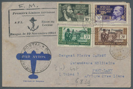 French Equatorial Africa: 1941, "Etats Du Levant"-Erstflug Der Freien Französisc - Covers & Documents