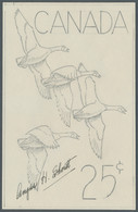 Canada: 1963, Canadian Goose, Artist`s Pencil Sketch (90x145mm) For An Intended - Nuovi