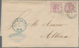 Denmark: 1864, Two 3s. Lilac, With Clear Numeral Postmark "1" And Adjacent Blue - Covers & Documents