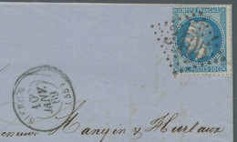 France - Post Marks: 1869, "3405" (Sierck), Schwacher ROTER Neben Schwarzem Absc - 1877-1920: Semi-moderne Periode