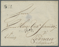 Latvia -  Pre Adhesives  / Stampless Covers: 1778, RIGA Straightline Cancellatio - Lettonia